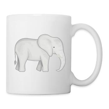 Weißer Elefant Zeichnung - Tasse - Weiß - Rechts