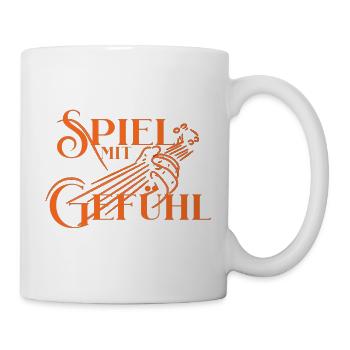 Spiel mit Gefühl - Gitarre Motto für Gitarristen - Tasse - Weiß - Rechts