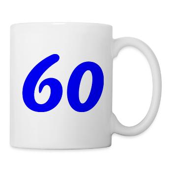 60. 60 JAHRE. 60-JÄHRIGES JUBILÄUM. 60. GEBURTSTAG. - Tasse - Weiß - Rechts