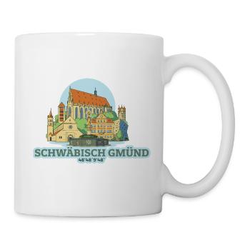 Schwäbisch Gmünd Motiv 1 - Skyline – Koordinaten - Tasse - Weiß - Rechts