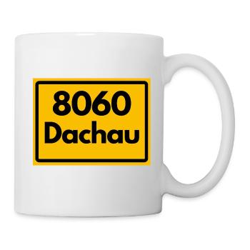 ALTE POSTLEITZAHL PLZ RETRO 8060 DACHAU HEIMAT - Tasse - Weiß - Rechts