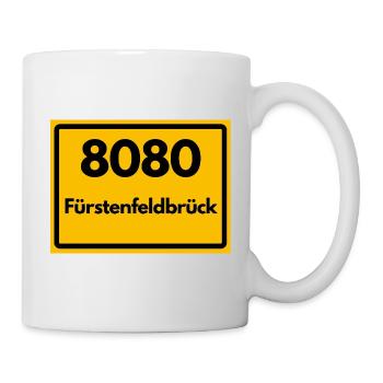 ALTE POSTLEITZAHL PLZ RETRO 8080 FÜRSTENFELDBRUCK  - Tasse - Weiß - Rechts
