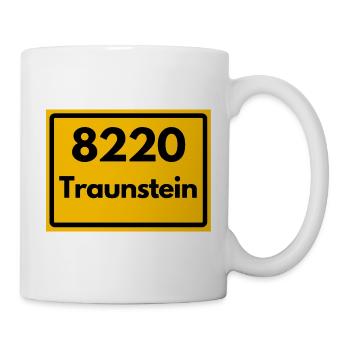 ALTE POSTLEITZAHL RETRO 8220 TRAUNSTEIN HEIMATSTOL - Tasse - Weiß - Rechts