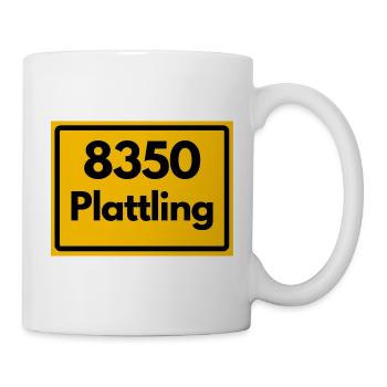 ALTE POSTLEITZAHL PLZ RETRO 8350 PLATTLING HEIMAT - Tasse - Weiß - Rechts