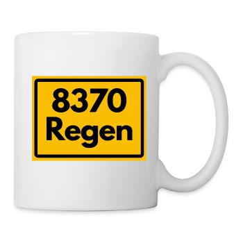 ALTE POSTLEITZAHL PLZ RETRO 8370 REGEN HEIMATSTOLZ - Tasse - Weiß - Rechts