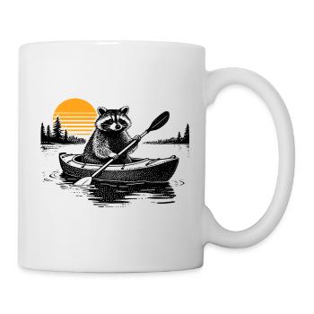 Kayak Raccoon - Mug - white - Right