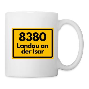 ALTE POSTLEITZAHL PLZ 8380 LANDAU AN DER ISAR - Tasse - Weiß - Rechts
