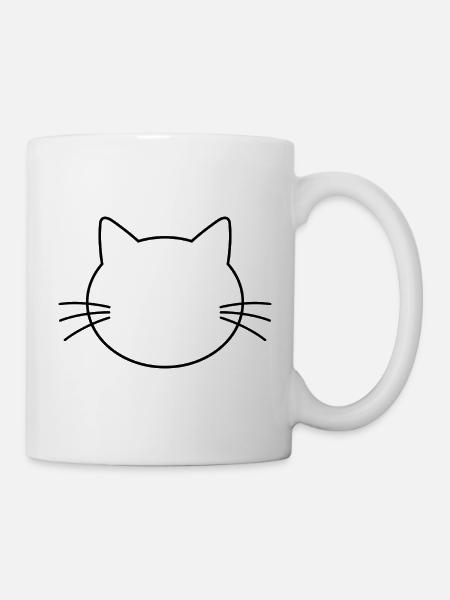 Katzenkopf - Tasse - Weiß