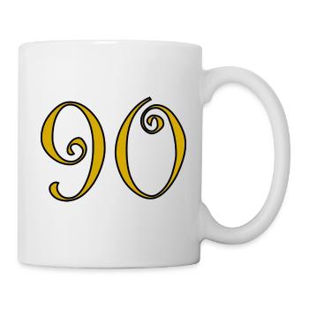 90. 90 ANS. 90e ANNIVERSAIRE. ANNIVERSAIRE 90 ANS. - Mug blanc - blanc - Droite