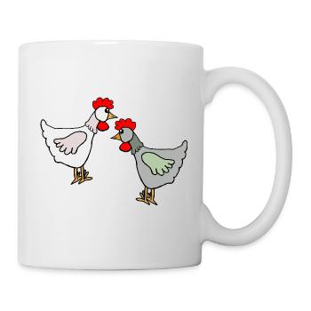 Coqs, poules, poules, enfants - Mug blanc - blanc - Droite