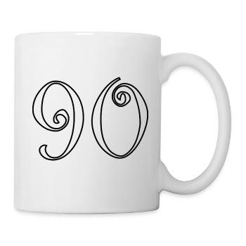 90. 90 ANS. 90e ANNIVERSAIRE. ANNIVERSAIRE 90 ANS. - Mug blanc - blanc - Droite