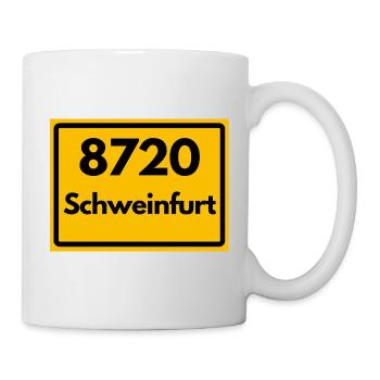 ALTE POSTLEITZAHL PLZ 8720 SCHWEINFURT HEIMATSTOLZ - Tasse - Weiß - Rechts