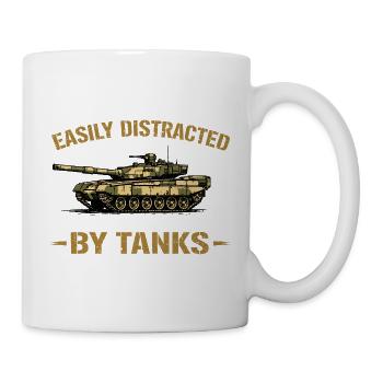 Facilement distrait par les chars Tanker militaire drôle H - Mug blanc - blanc - Droite