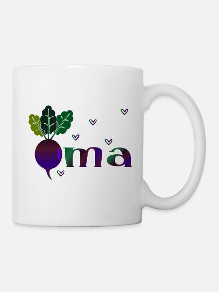 Oma Gärtnerin - Rote Beete - Tasse - Weiß