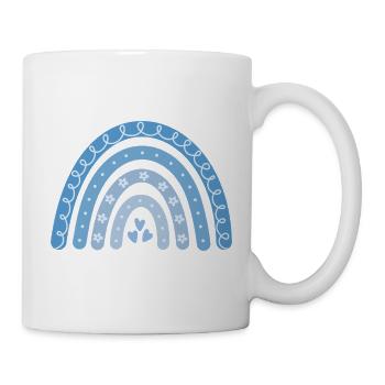 Boho Regenbogen blau - Tasse - Weiß - Rechts