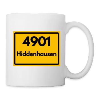 ALTE POSTLEITZAHL PLZ RETRO 4901 HIDDENHAUSEN - Tasse - Weiß - Rechts