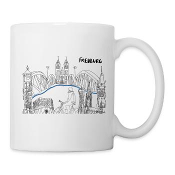 Freiburg Skyline  - Tasse - Weiß - Rechts