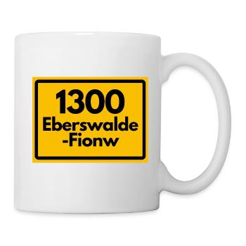 ALTE POSTLEITZAHL PLZ RETRO 1300 EBERSWALDE FINOW  - Tasse - Weiß - Rechts