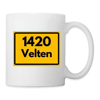ALTE POSTLEITZAHL PLZ RETRO 1420 VELTEN HEIMAT - Tasse - Weiß - Rechts