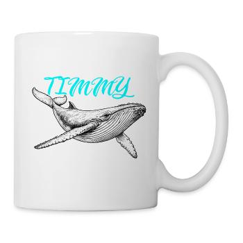 Croquis de la baleine néon - Mug blanc - blanc - Droite