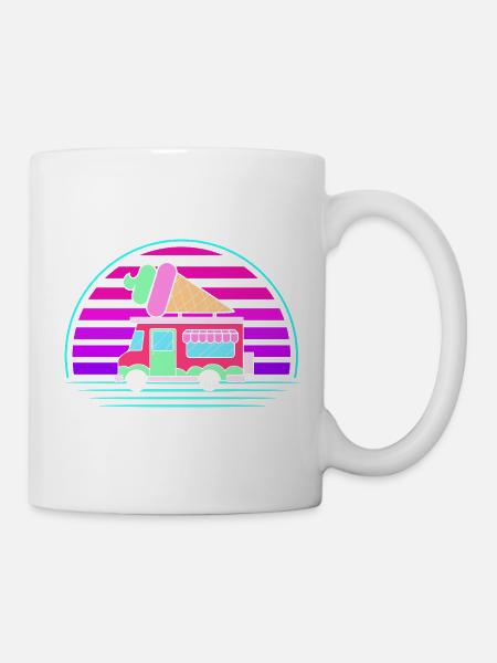 Eiscreme Eiswagen Eis Eisdiele - Tasse - Weiß