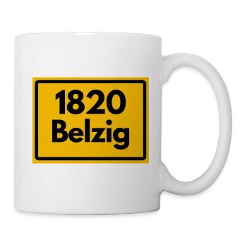 ALTE POSTLEITZAHL PLZ RETRO 1820 BELZIG HEIMAT - Tasse - Weiß - Rechts