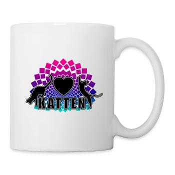 Mandala arc-en-ciel Cœur de Chat - Mug blanc - blanc - Droite
