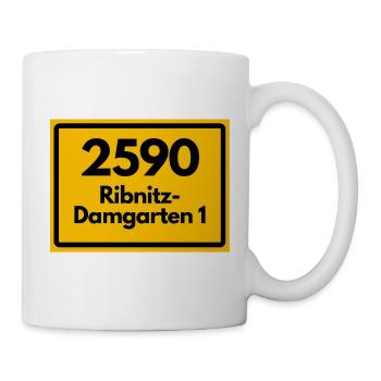 ALTE POSTLEITZAHL PLZ RETRO 2590 RIBNITZ DAMGARTEN - Tasse - Weiß - Rechts