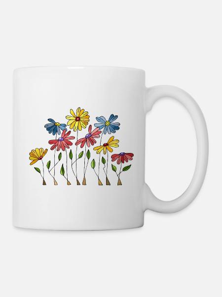 Blumen - Tasse - Weiß