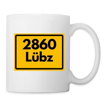 ALTE POSTLEITZAHL PLZ RETRO 2860 LÜBZ HEIMATSTOLZ  - Tasse - Weiß - Rechts