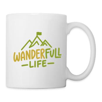 Wanderfull Life, Wortspiel Wandern mit Berg - Tasse - Weiß - Rechts