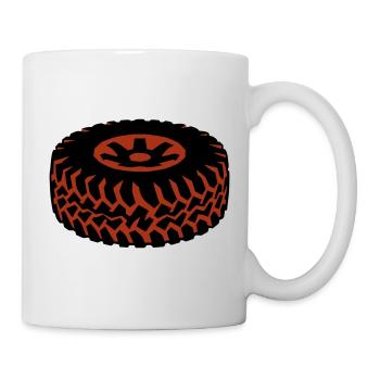 Offroad Reifen Matsch Profil - Tasse - Weiß - Rechts