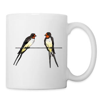 Hirondelles - Mug blanc - blanc - Droite