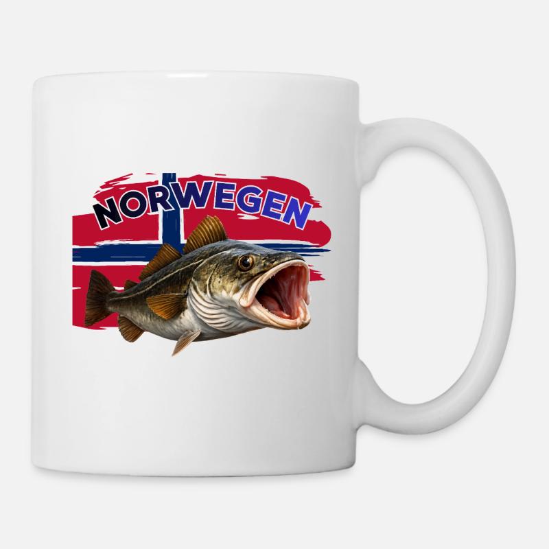 Norwegen Dorsch- Angeln - Tasse - Weiß