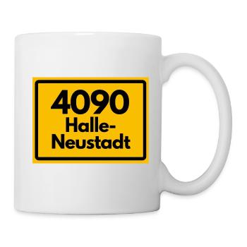 ALTE POSTLEITZAHL PLZ 4090 HALLE NEUSTADT HEIMAT - Tasse - Weiß - Rechts