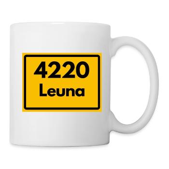 ALTE POSTLEITZAHL PLZ 4220 LEUNA HEIMATSTOLZ 06237 - Tasse - Weiß - Rechts