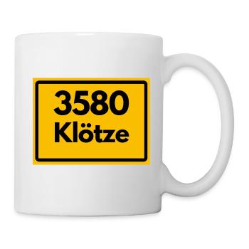 ALTE POSTLEITZAHL PLZ 3580 KLÖTZE HEIMATSTOLZ  - Tasse - Weiß - Rechts