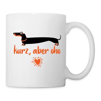 Kurze Worte, Großes Herz - Tasse - Weiß - Rechts