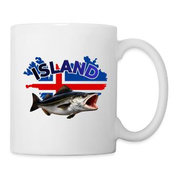 Island Köhler Angeln - Seelachs Fishing - Tasse - Weiß - Rechts