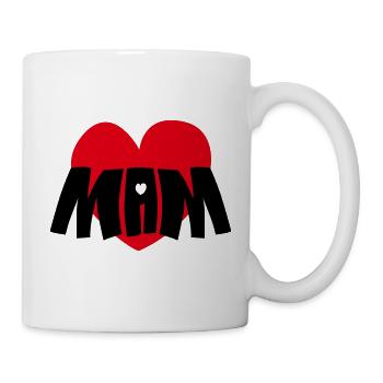 Maman Cœur Rouge - Mug blanc - blanc - Droite