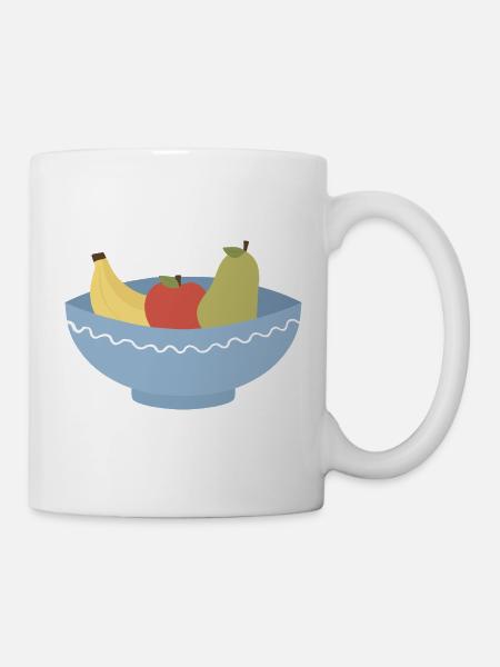 Obstschalen-Stillleben-Illustration - Tasse - Weiß