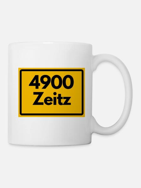 ALTE POSTLEITZAHL PLZ 4900 Zeitz Heimatstolz - Tasse - Weiß