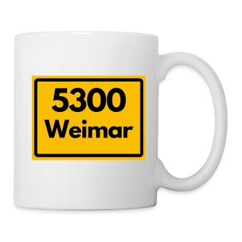 ALTE POSTLEITZAHL PLZ 5300 Weimar Goethe Bauhaus - Tasse - Weiß - Rechts