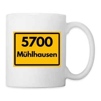 ALTE POSTLEITZAHL 5700 MÜHLHAUSEN HEIMATSTOLZ - Tasse - Weiß - Rechts