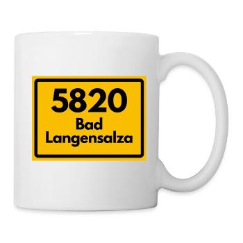 ALTE POSTLEITZAHL 5820 BAD Langensalza RETRO  - Tasse - Weiß - Rechts