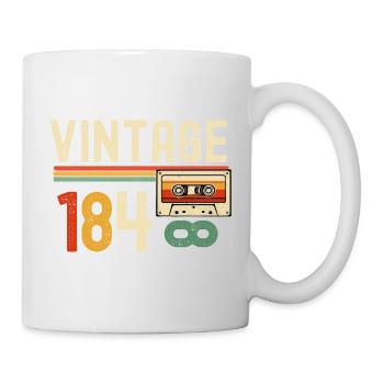 Vintage 84er Kassette 80er - Tasse - Weiß - Rechts