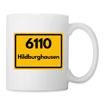 Alte Postleitzahl 6110 Hildburghausen | DDR - Tasse - Weiß - Rechts