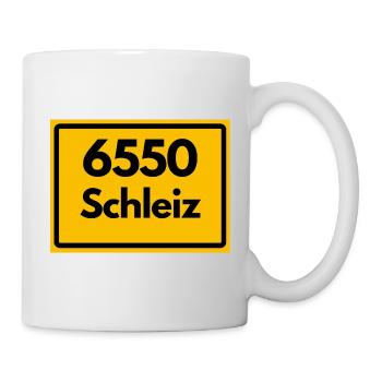 Alte Postleitzahl 6550 Schleiz, Thüringen, PLZ - Tasse - Weiß - Rechts