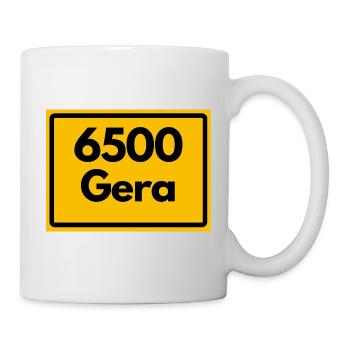 Alte Postleitzahl 6500 Gera, Thüringen, PLZ - Tasse - Weiß - Rechts