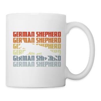 German Shepherd Silhouette Retro - Mug - white - Right